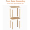 exilot Solid Wood Side Table, 2-Tier Tall End Table with