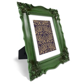 SIMON'S SHOP 8x10 Picture Frame with Mat for 5x7 Photo, 8 by 10 Picture Frames Display Vertically or Horizontally, Vintage 8 x 10 Photo Frame, Green