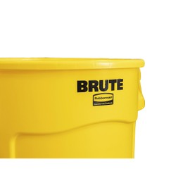 Rubbermaid Commercial Products BRUTE 32G Yellow Vented Trash Container, for Landscapers/Construction Sites/Restaurants/Back of House/Offices/Warehouses/Commercial Environments
