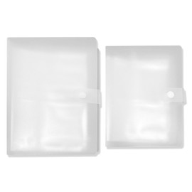 NILLOS Clear Card Binder, 2 PCS Flash Cards Holder for Business Cards, Standard Size Cards, Game Cards (2 Sizes, Total 60 Page Hold 240 Cards)