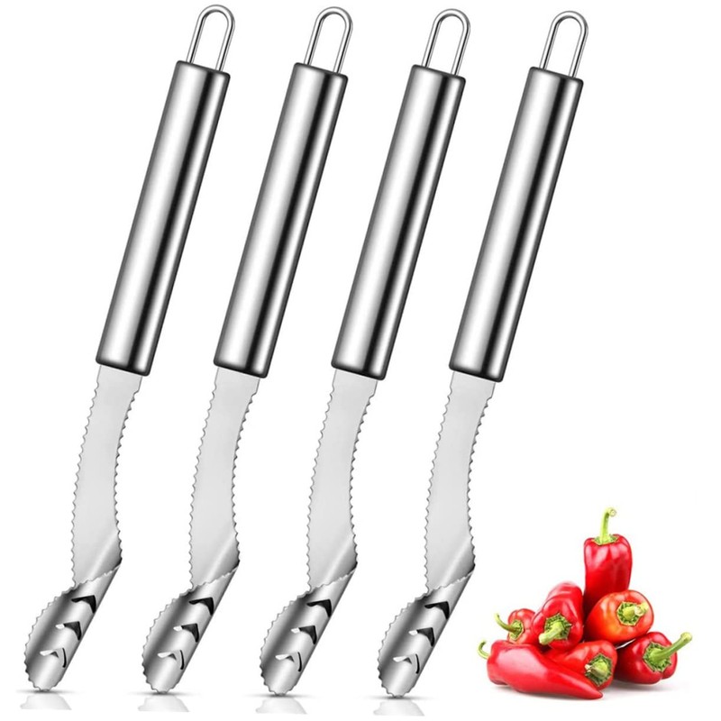 Mikinona 5pcs Multifunctional Pepper Core Remover Set Kitchen Chili Corers