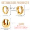 Cryzmitol 3pzs Aretes Mujer Niñas Oro Con Zirconias,joyería Moda Regalo