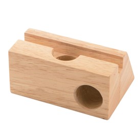 Gowell TS-1284-008 Smartphone Stand, Stylish, Wood, Rubber Wood (ECO Speaker, Wired OK), Natural Single Horn