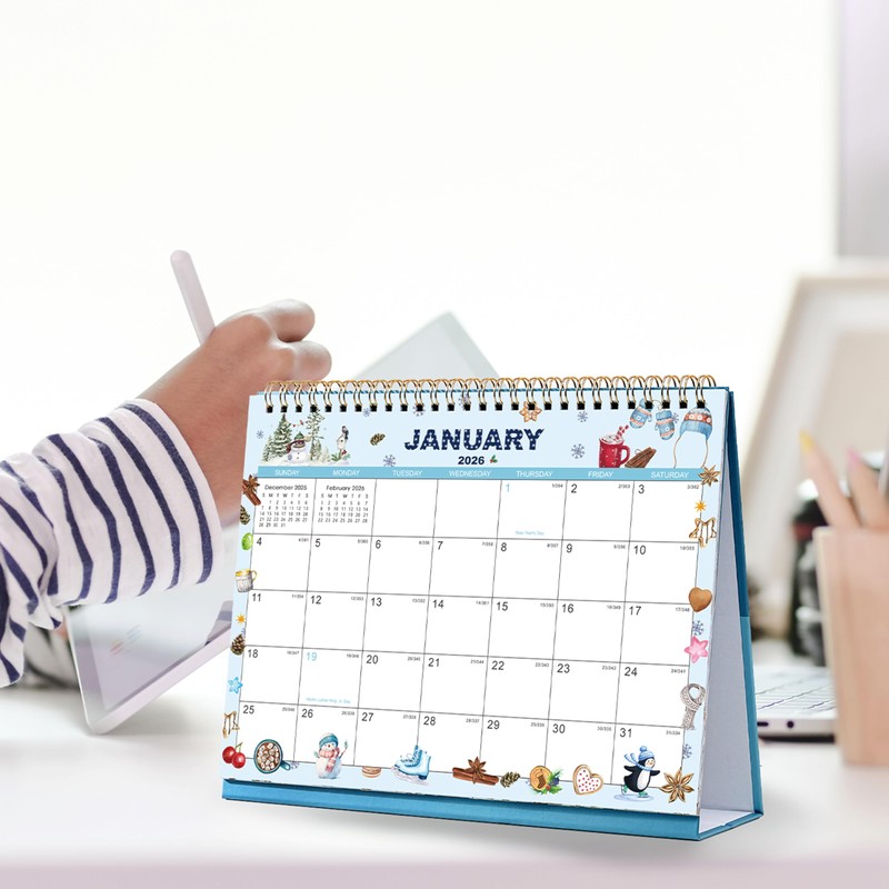 2026 Desk Calendar - Standing Flip Desktop Calendar 2026 from
