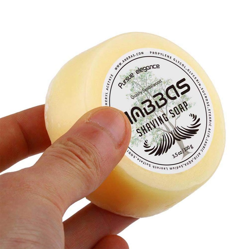 Anbbas Sandalwood Shaving Soap Puck Refill for Men Barber Traditional