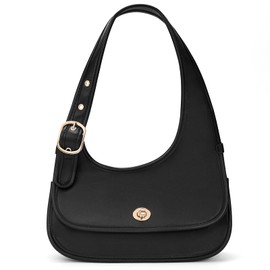 JQWSVE Shoulder Bags for Women Purses and Handbags Trendy Cute Hobo Tote Handbag Vegan Leather Crescent Clutch Underarm Bag (Black)