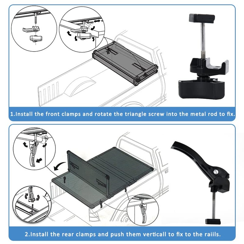PQY Truck Tonneau Cover Replacement Installation Accessory for Hard Tri-fold