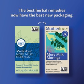 Motherlove More Milk Moringa (60 Liquid caps) Moringa-Based Lactation Supplement to Optimize Breast Milk Supply—Non-GMO, Organic Herbs, Vegan, Kosher, Soy-Free