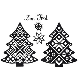 Cutting Dies | Christmas Trees & For Celebration | Pack of 6 | Suitable for Standard Die Cutting Machines