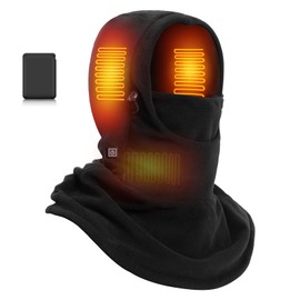 Foiueyga Battery Heated Balaclava for Men and Women - Thick Polar Fleece Heated Face Ski Mask for Cold Weather Winter Outdoor