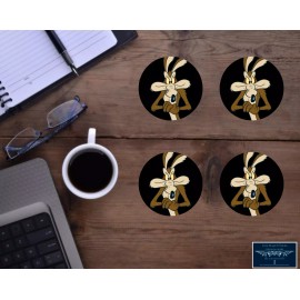 WILE E COYOTE CARTOON INSPIRED ART CUSTOM HOUSE COASTER SET OF 4