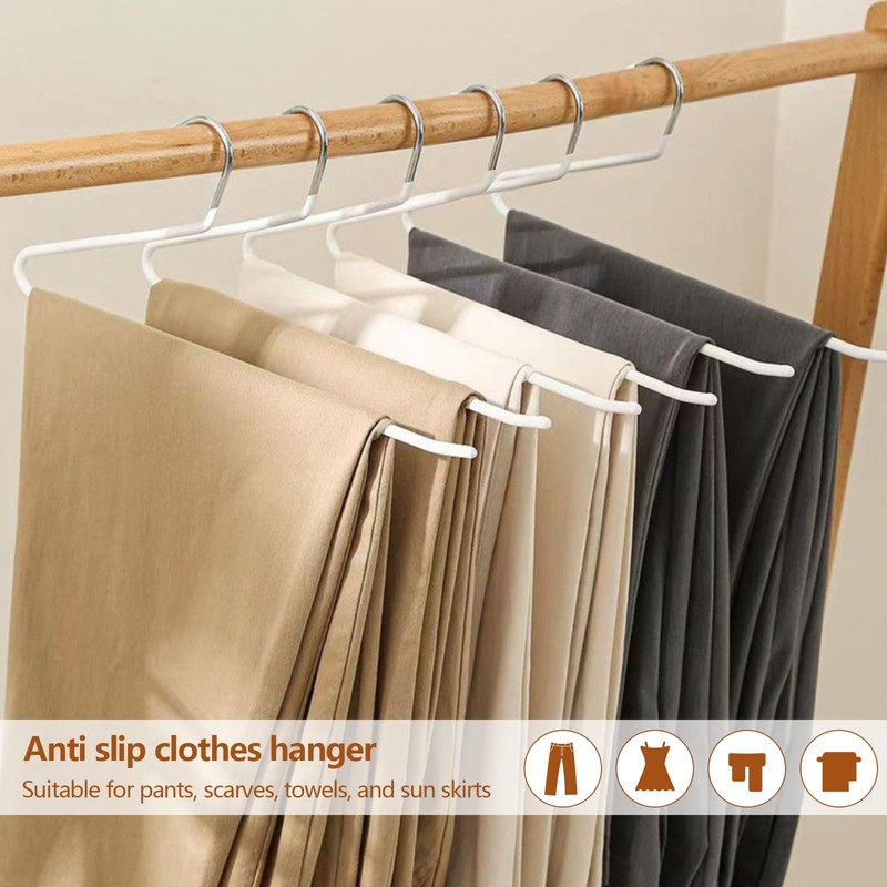 Grucce per pantaloni, 10 pezzi, salvaspazio, multifunzionali, in metallo, con