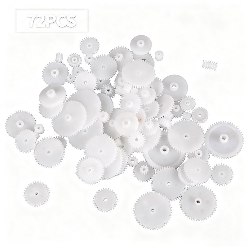 BRIIKPP Gears Set of 72 Plastic Gears for DIY Car