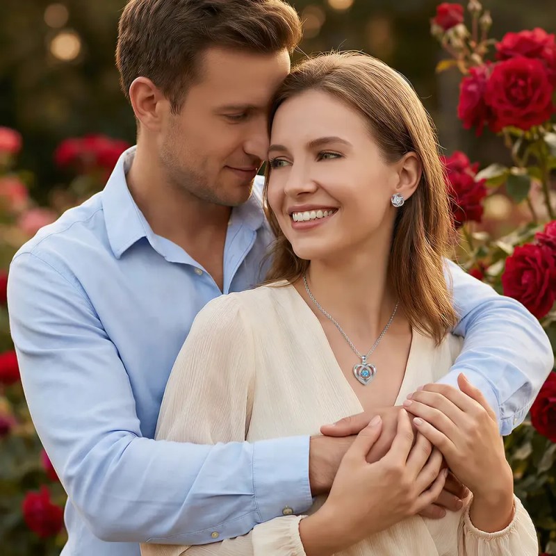 VENXPON - Regalos Para Mujer,collar Y Aretes Corazón Mujer Con