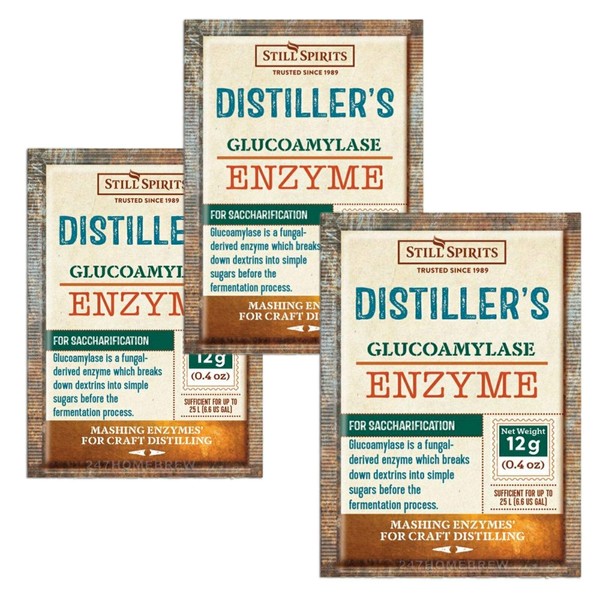 3X Still Spirits Distillers Glucoamylase Enzyme 12g for 25L Gluco-Amylase
