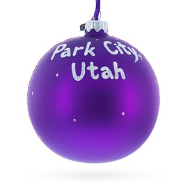 Park City Ski Resort, Utah, USA Glass Ball Christmas Ornament 4 Inches