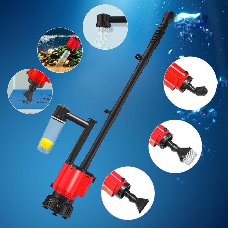 Aquarium Gravel Cleaner, Removable Water Changer, Automatic Changer with Multi-Function