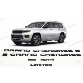 grand cherokee 5PCS 2021+ Jeep Grand Cherokee L Side Door Rear 4x4 L Limited Emblem Matte Black