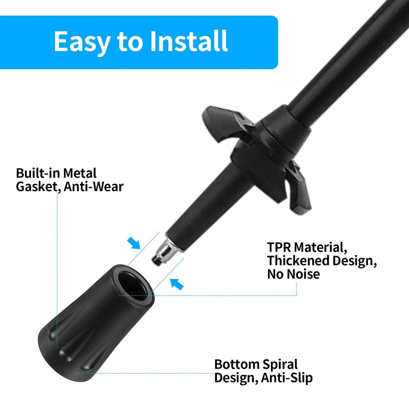 Pack of 6 Rubber Buffer Nordic Walking Poles Rubber Buffer