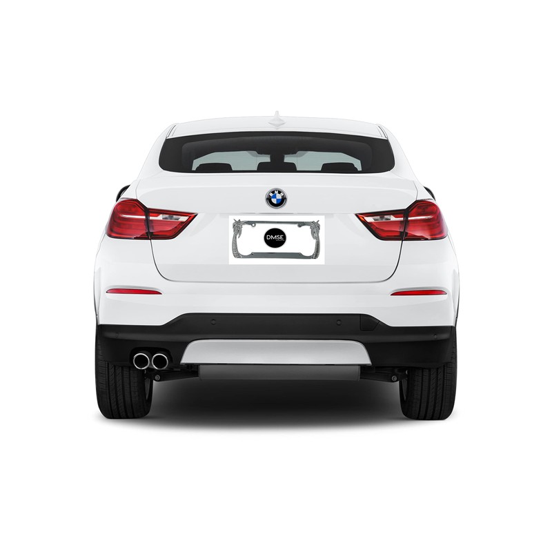 DMSE Palm Tree Beach Theme Universal Metal License Plate Frame