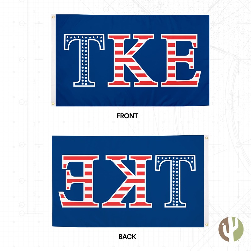 Scotty Tau Kappa Epsilon TKE USA Pattern Letter Flag 3'
