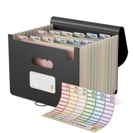 EcoStash Document Folder A4 12 Compartments Wheat Straw Expanding Folder Sorting Folder Colourful File Folder Organiser Accordion File Folder Organiser BPA-Free Back to Nature Healthy Life Nature