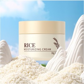 Rice Ceramide Moisturizing Cream, Face Moisturizer with Rice Bran Extract and Ceramides, Glass Skin Barrier Repair Ceramide Moisturizer Deep Nourishment, Smooths and Evens Skin Tone Korean Skin Care