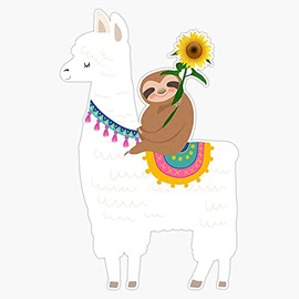 Generic Magnet Sloth Riding A Llama Magnet Bumper Sticker Car Magnet Flexible Reuseable Magnetic Vinyl 5-,LAB-CTMAGNETS-2320