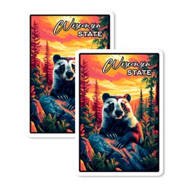 Wisconsin State Magnet 4 Inch 2-Pack Collectible Map America’s Dairyland – Strong Vinyl Decorative Travel Magnets for Fridge Locker Kitchen Office – Cute Fun Aesthetic Cool Durable Souvenir ID44999