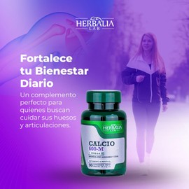 Calcio 600-M con Omega 3 - Carbonato de Calcio - Magnesio y Zinc - Apoyo para el Bienestar Integral - Fórmula Completa con Minerales Clave - 90 Tabletas Herbalia Lab