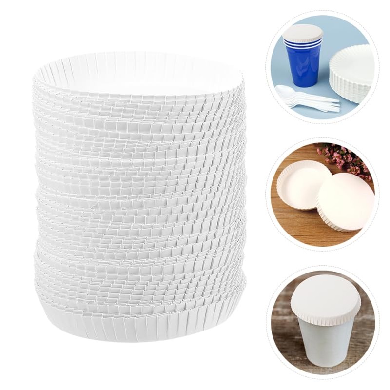 PRETYZOOM 100Pcs Disposable Paper Cup Lids - Hot Cup Covers