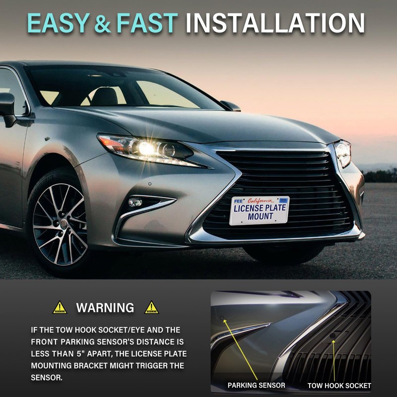 Front License Plate Holder Compatible with Lexus RC 2015-2021 Front