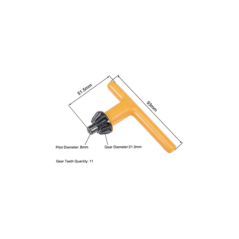 sourcing map Chuck Key 8mm Pilot 11 Teeth for 3-16mm