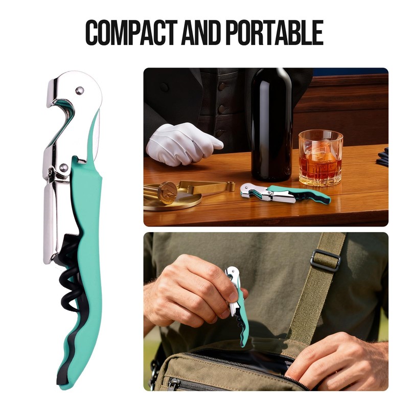 Soft Velvet Touch Waiters Double Hinge Corkscrew Wine Key Bottle
