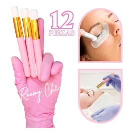 12 Brochas Para Limpiar Pestañas De Mink 1x1 Shampoo                                                                                                  