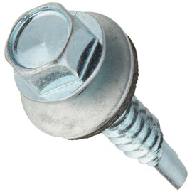 Hillman 561053 1/4-14-Inch x 1-1/4-Inch Washer Head Neoprene Washer Self Drilling Screw, 100-Pack