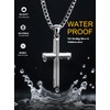 925 Sterling Silver Cross Necklace for Men Women - Stainless