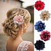Large Camellia Satin Fabric Flower Brooch Pins Hairpin for Women,ladies.