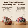 1Pcs Japanese Style Cherry Blossom Pin Cushion, Round Wooden Base