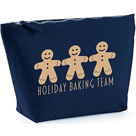 Hippowarehouse Holiday Baking Team Gingerbread men printed make up cosmetic wash bag 18x19x9cm