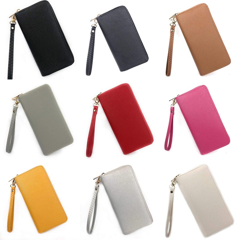ELIOX Women Zipper Wallet Faux Leather Large Elegant Spacious Purse