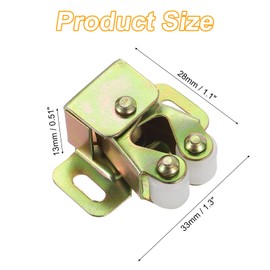 sourcing map 12Pcs Cabinet Latch Double Roller Catches, Cabinet Door Latch Lock Stop Catch Clamp Closer Magnetic Hardware for Cabinet Cupboard Kitchen Closet Door, Multicolor