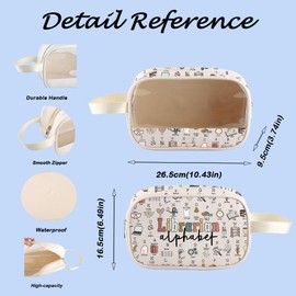 Librarian Gift Librarian Thank You Gift Librarian Alphabet Clear Cosmetic Bag for Book Lover New Librarian (LibrarianBagCA)