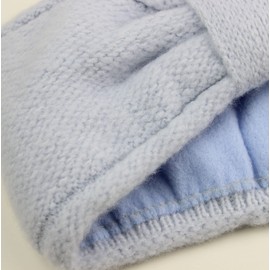 Ever Bloom Women's Winter Headband with Bow, Warm Knitted Hairband, Fluffy Girls Ear Warmers, Lined with Fleece Lining, Headband for Make-up, Winter Headband: Light Blue