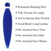 Blue Braiding Hair Pre stretched Box Braid Kanekalon Braiding Hair