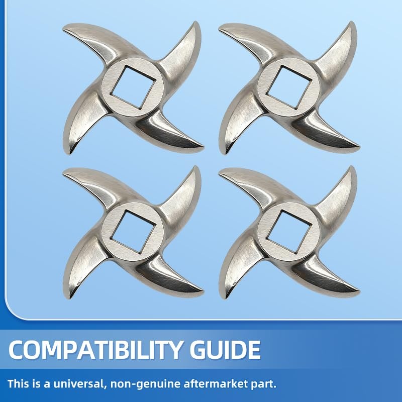 4-Pack #12 Meat Grinder Blades - Precision Replacement Knives with