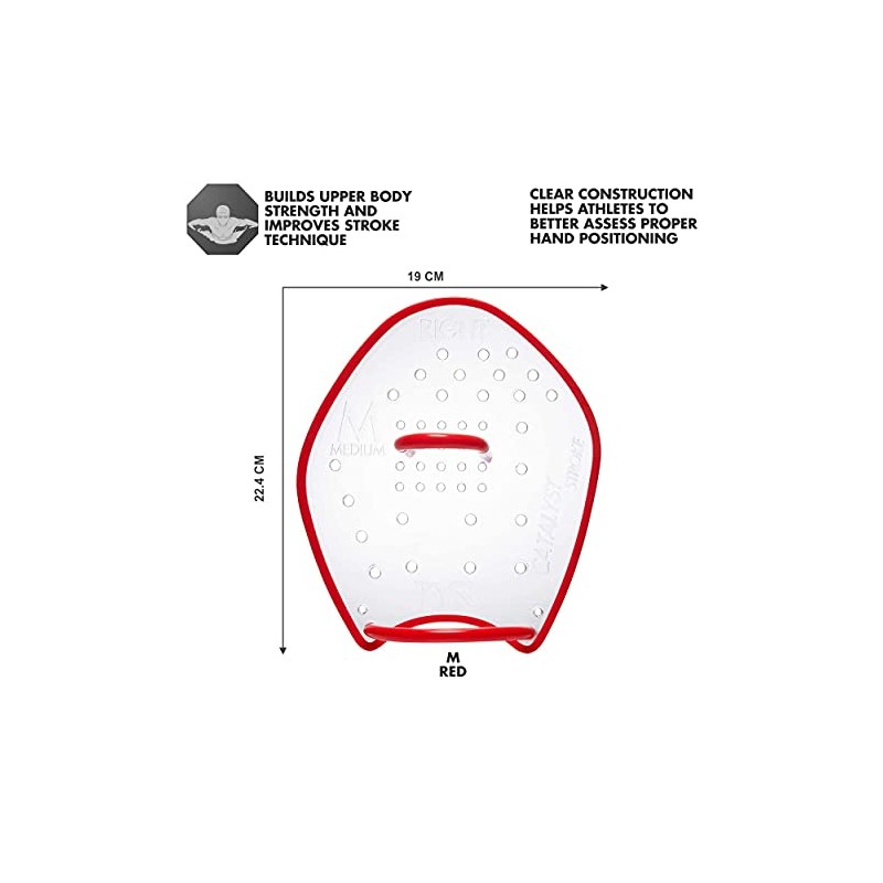 TYR Catalyst Stark Paddle Swimming Equipment, Clear, X-Large