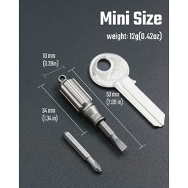 KeyUnity KA53 Titanium Mini Magnetic Screwdriver, Small Screwdriver with 2 Bits, Precision Tool for Glasses, Watches, Electronics Repair, Key Chain for EDC and Precision Mechanics
