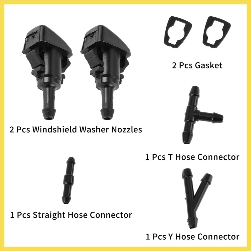 PARSKILO Windshield Washer Nozzle for Mitsubishi Eclipse 2006-2012 Black Front