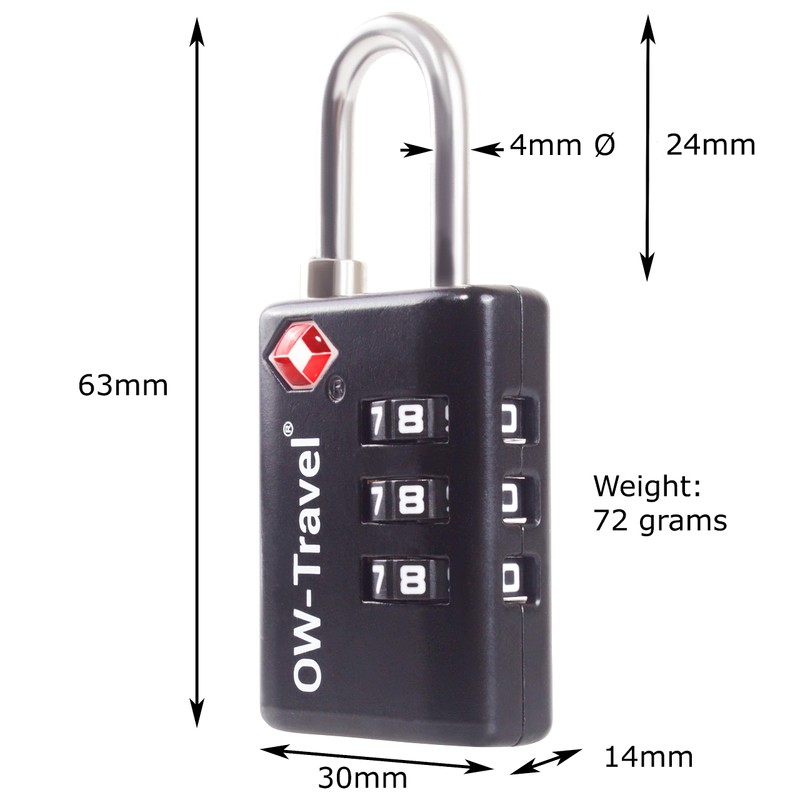 TSA Approved Luggage Locks Suitcase Locks with Indicator Open Alert